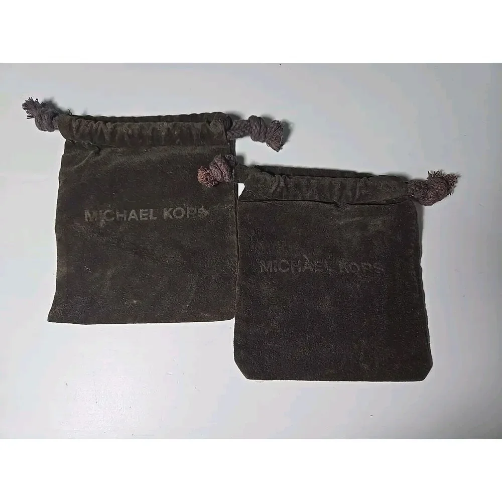 Pair Michael Kors Drawstring Brown Jewelry Bag 4.5